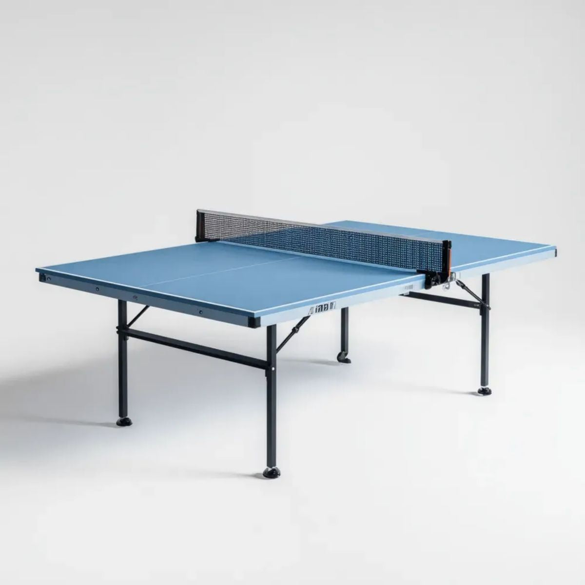 Stół do tenisa stołowego, Niebieska stolik do składania ping ponga z płyty MDF i stali krzemowej 274 x 152,5 x 76 cm