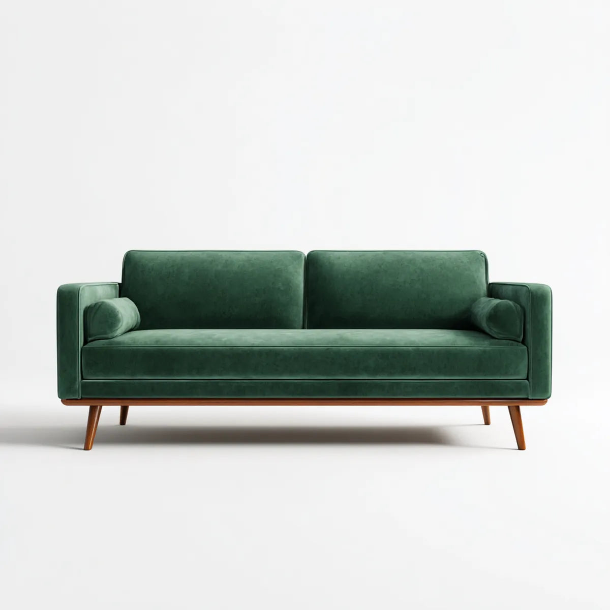 sofa 3-osobowa ciemnozielona 180 x 85 x 82 cm z poliestrową tapicerką aksamitną i litymi nóżkami z drewna