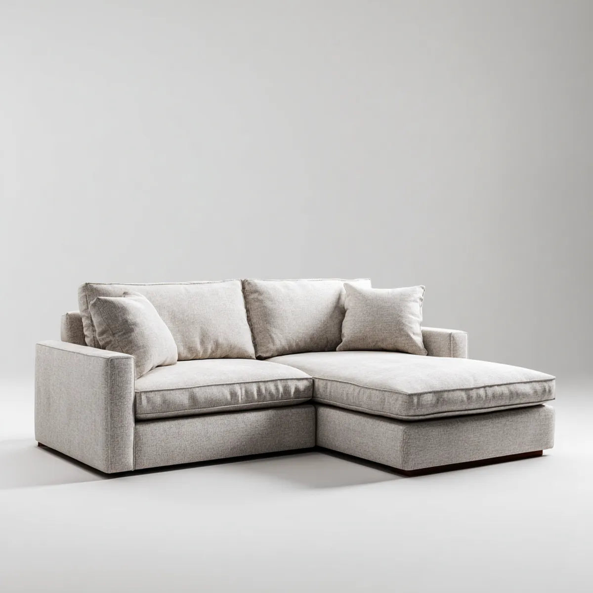 Sofa, 3-fotela narożna sofa jasnoszara 250 x 160 x 85 cm poliestrowa tkanina kształt litery L