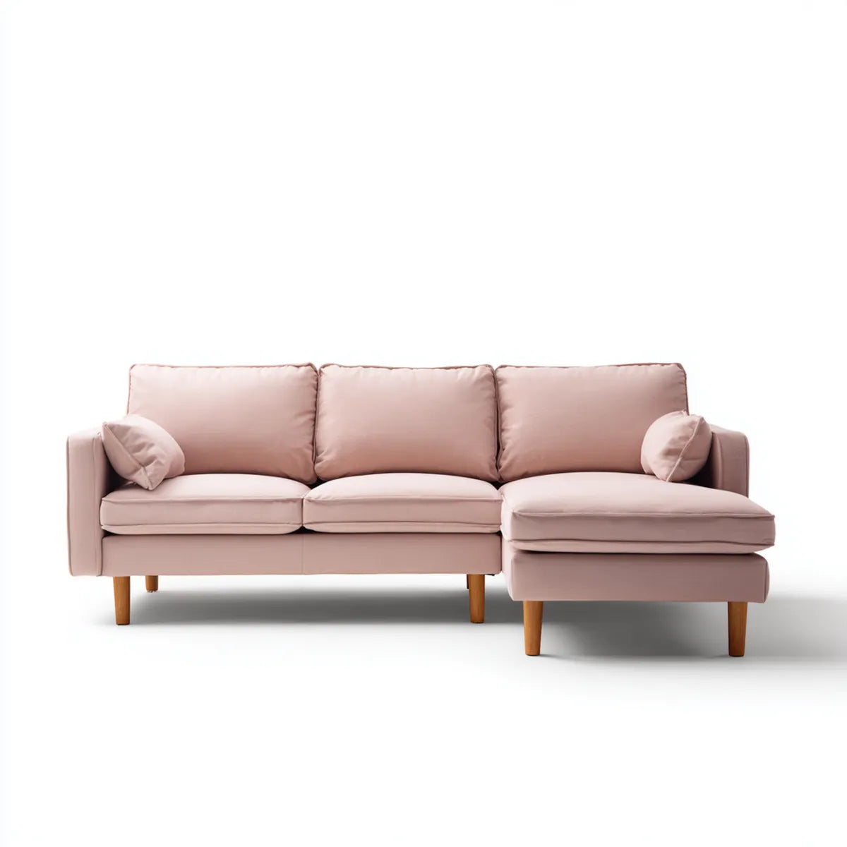 Sofa, Kanapa narożna Pink 230 x 150 x 85 cm z pokrywą z poliestru szezlongiem