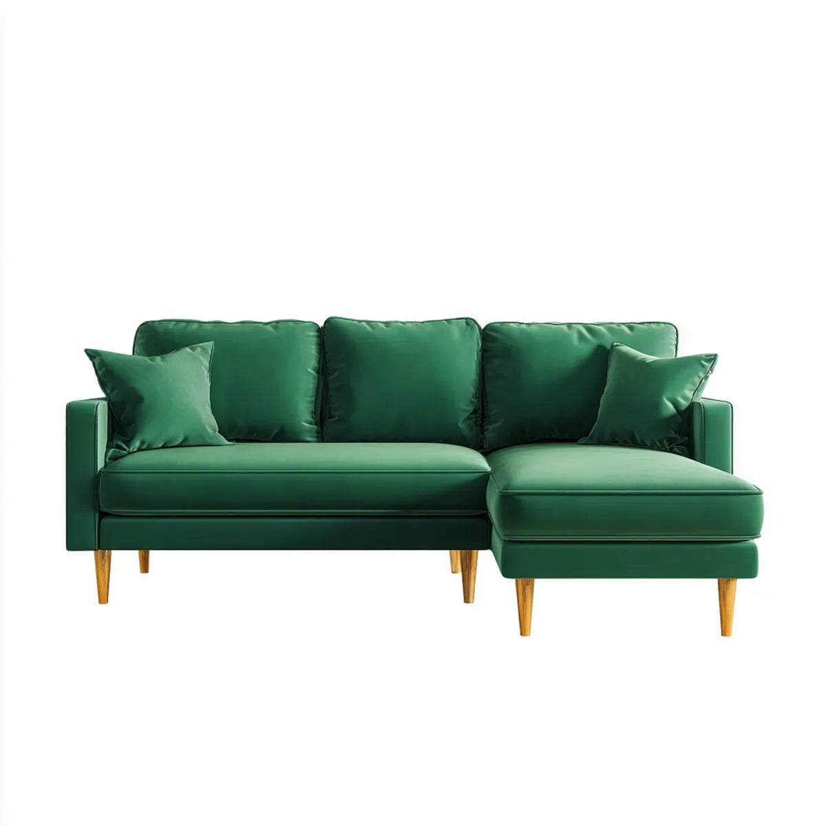 Sofa, Kanapa narożna z szezlongiem Grün 240 x 150 x 85 cm poliestrowy aksamit w kształcie L