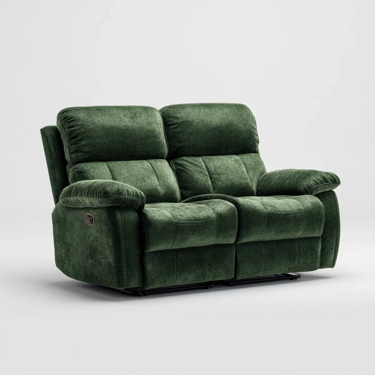Sofa, Rozluźnienie sofa 2-osobowa ciemnozielony 165 x 95 x 102 cm poliester inclusive prostokąt z funkcją relaksacyjną