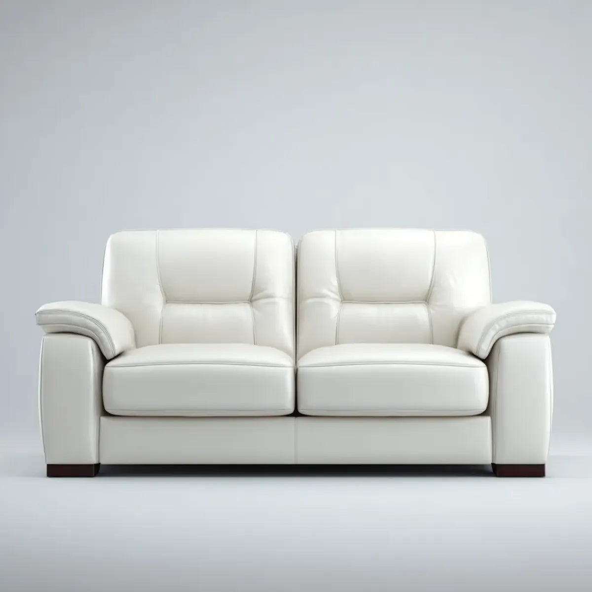 sofa 2-osobowa biała wykonana ze sztucznej skóry PU prostokątna 160 x 90 x 95 cm