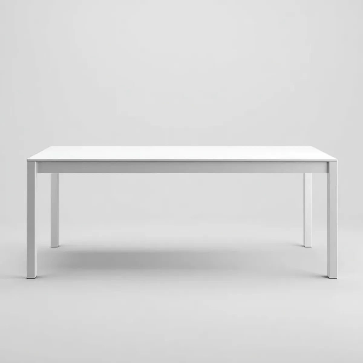 Stół do jadalni, Biały prostokątny stół jadalny 125 x 75 x 74 cm w melaminowanej płycie wiórowej i stali