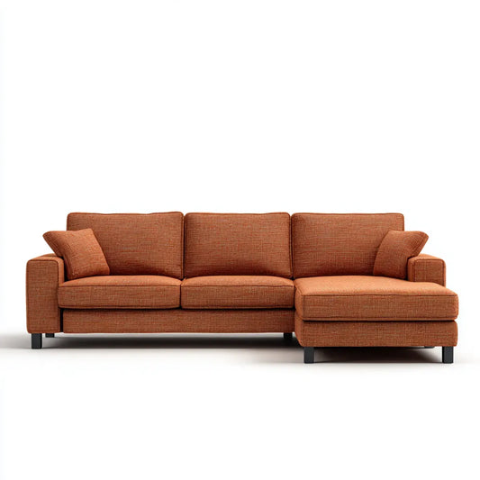 Sofa, Kanapa narożna z prawym zwrotnikiem Rostorange 280 x 160 x 85 cm poliester kształt litery L