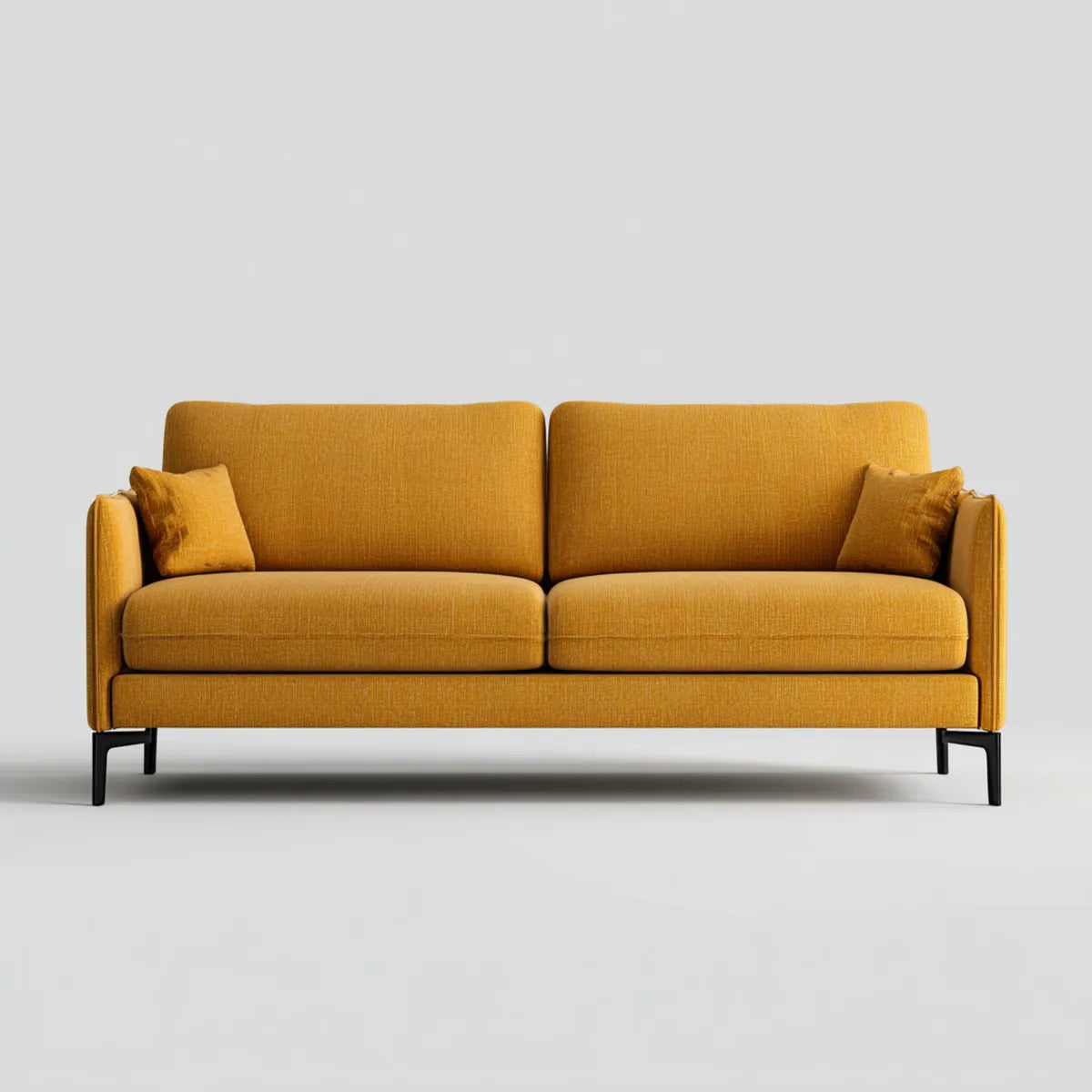 sofa 2-osobowa musztarda żółty 160 x 85 x 82 cm poliester prostokątna