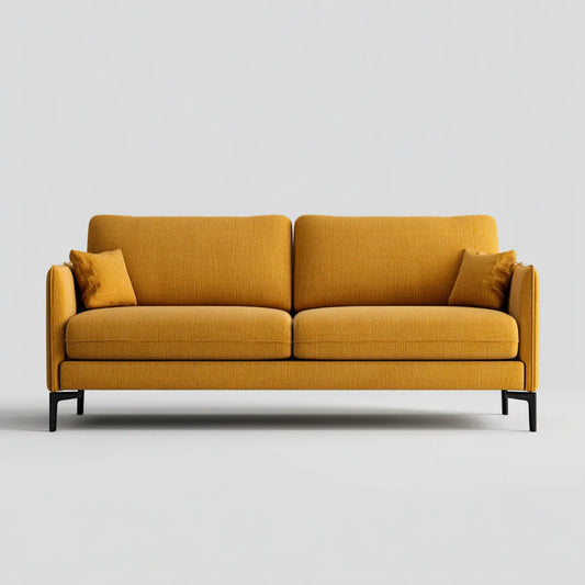 sofa 2-osobowa musztarda żółty 160 x 85 x 82 cm poliester prostokątna