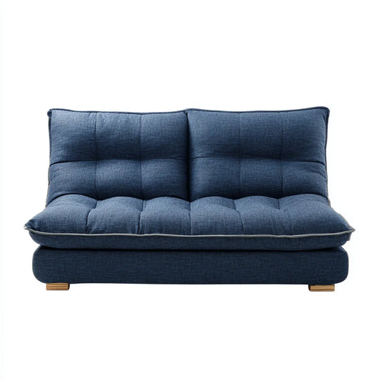 Sofa, 2-fotela rozkładana Niebieski 140 x 85 x 85 cm poliester prostokątna