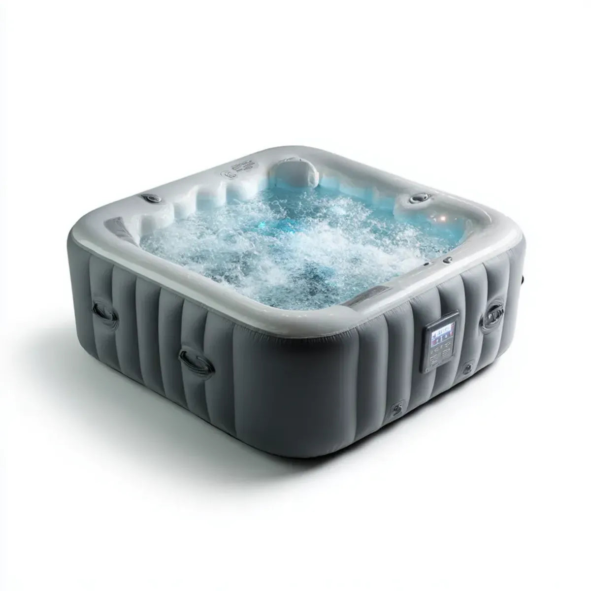 Wanna spa, Nadmuchiwana wanna z dyszami powietrza szary 180 x 180 x 65 cm kwadrat PVC