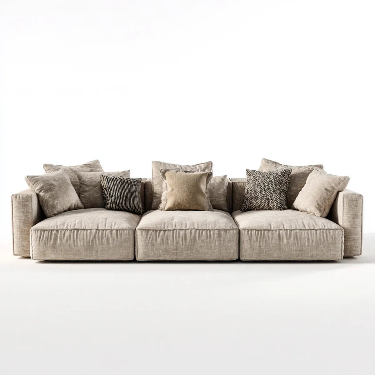 sofa 3-osobowa Taupe 300 x 105 x 85 cm poliester prostokątna