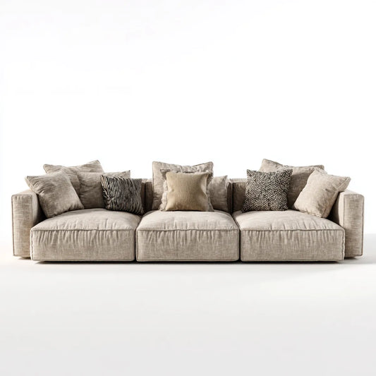 sofa 3-osobowa Taupe 300 x 105 x 85 cm poliester prostokątna