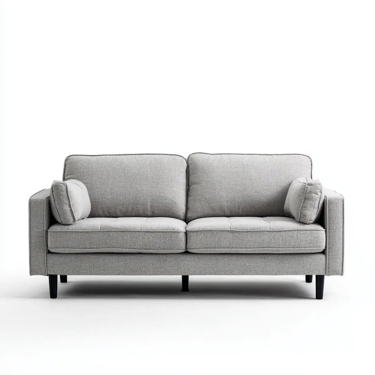 Sofa, 2-fotela fotelik jasny szary 180 x 85 x 85 cm poliester prostokątna