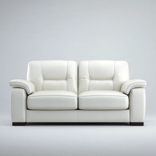 sofa 2-osobowa biała wykonana ze sztucznej skóry PU prostokątna 160 x 90 x 95 cm